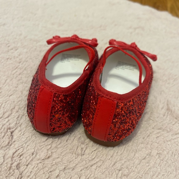SweetHoney red glitter ballet flats with bow - Picture 3 of 8